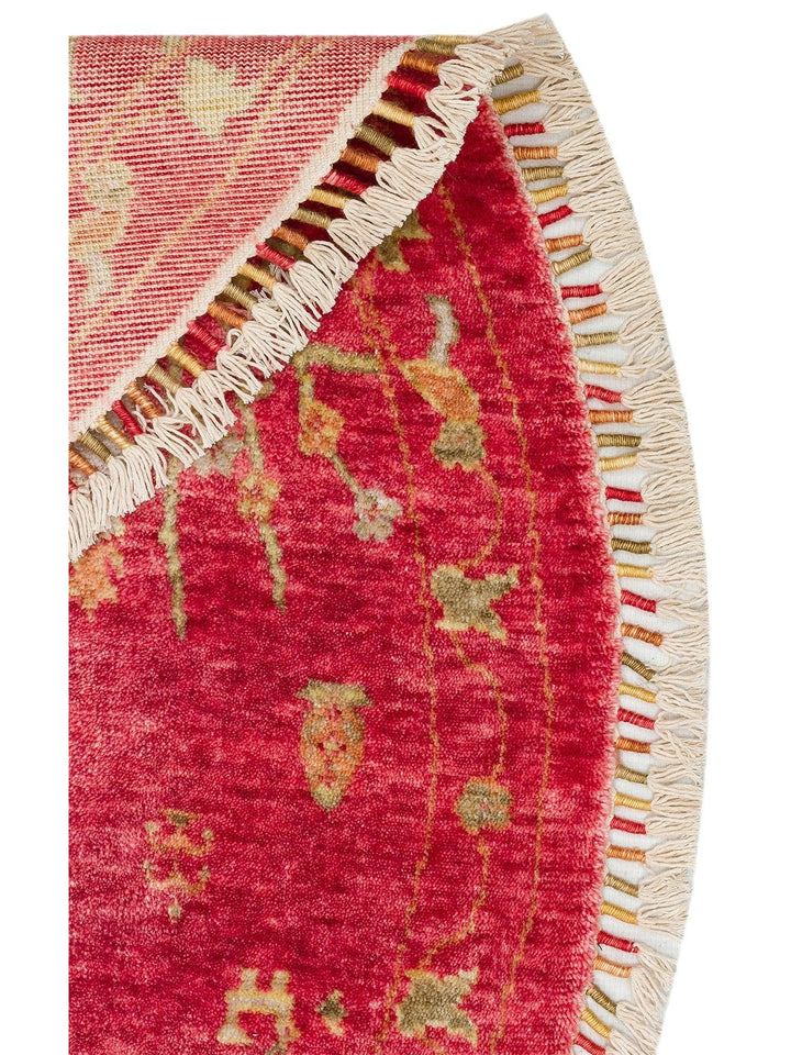 Oushak Carnaval سجادة Uşak الحديثة المصنوعة يدوياً من TENCEL™ بنسبة 100% طبيعية، سهلة التنظيف، 08 RED AUTUMN Q