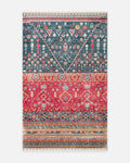 Oushak Carnaval 100 % naturel, facile à nettoyer, fabriqué à la main avec TENCEL™, tapis moderne d'Uşak 17 NAVY MULTY