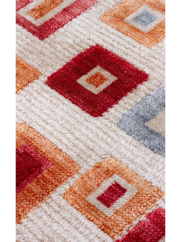 Oushak Carnaval Tappeto Uşak Moderno TENCEL™ Fatto a Mano, 100% Naturale, Facile da Pulire, 21 BEIGE MULTY