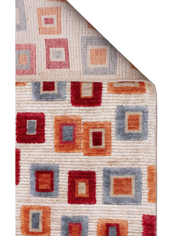 Oushak Carnaval Tappeto Uşak Moderno TENCEL™ Fatto a Mano, 100% Naturale, Facile da Pulire, 21 BEIGE MULTY