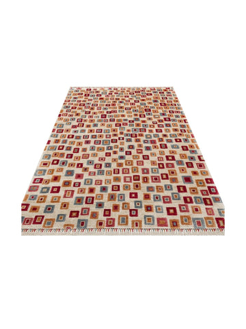 Oushak Carnaval Tappeto Uşak Moderno TENCEL™ Fatto a Mano, 100% Naturale, Facile da Pulire, 21 BEIGE MULTY