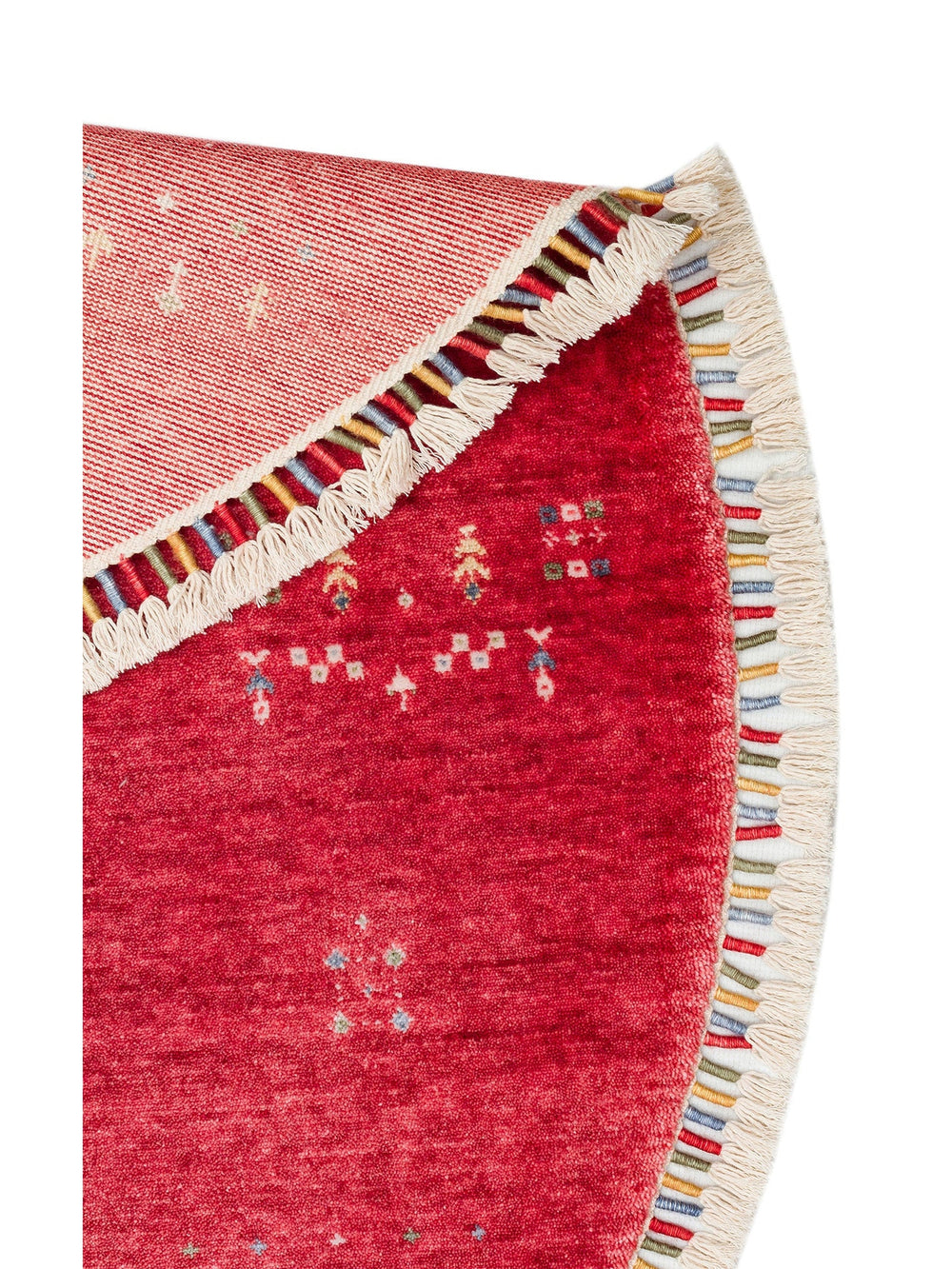 Oushak Carnaval %100 Naturel Kolay Temizlenir El Emeğiyle Üretilen TENCEL™ Yuvarlak Uşak Halısı 06 RED Q - Carpetdocia