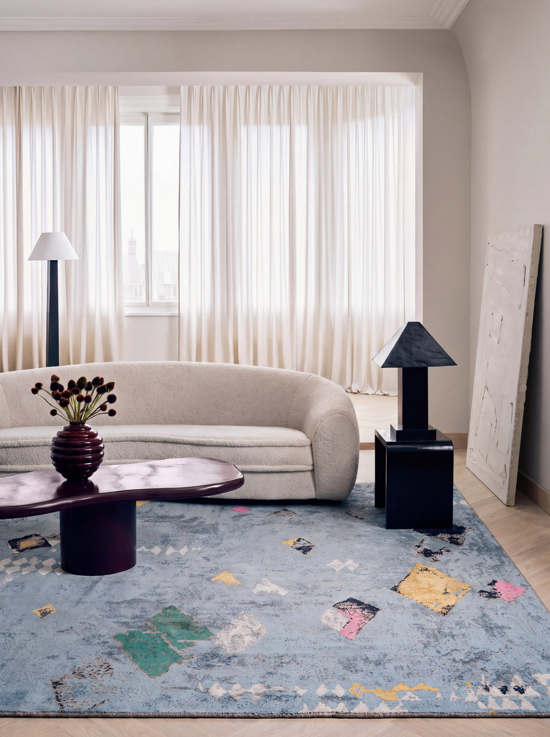 Ruggadocia Festa İndigo Baklava Desenli Halı mekan görünümü 1