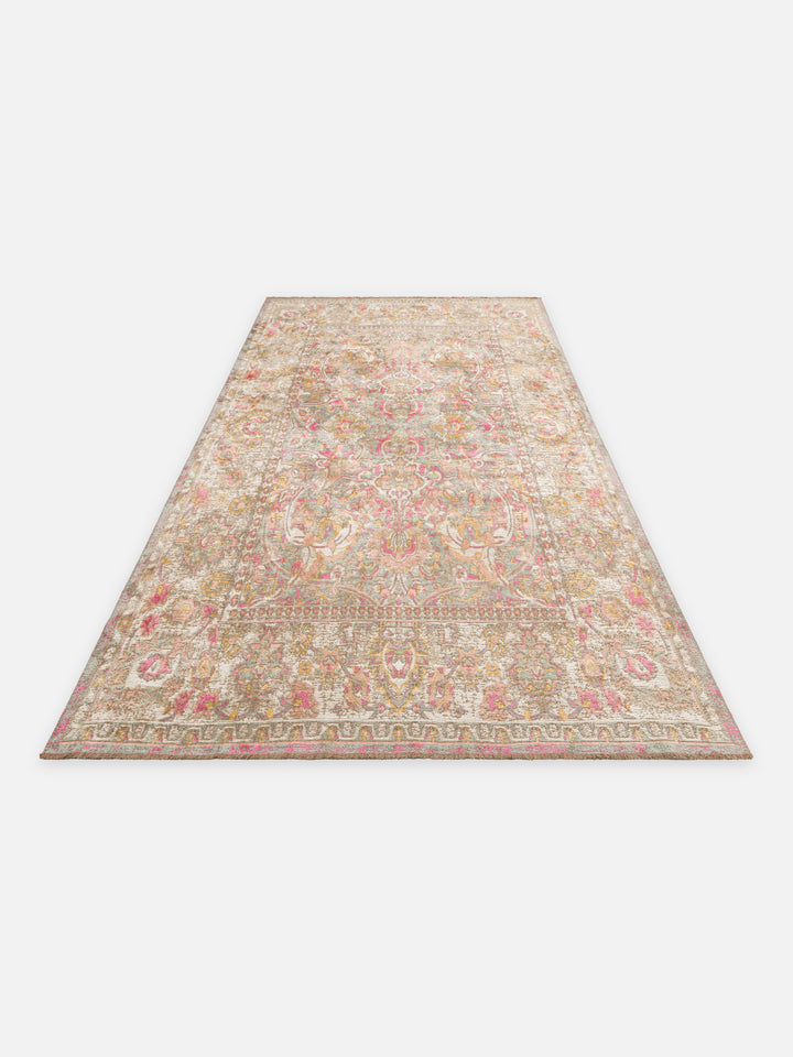 Ruggadocia Mahal Pembe Çiçek Desenli Halı detay
