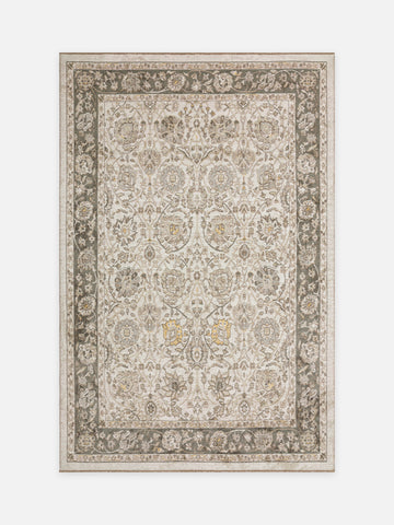 Ruggadocia Tebriz Bahçe Desenli Halı Bej kuşbakışı