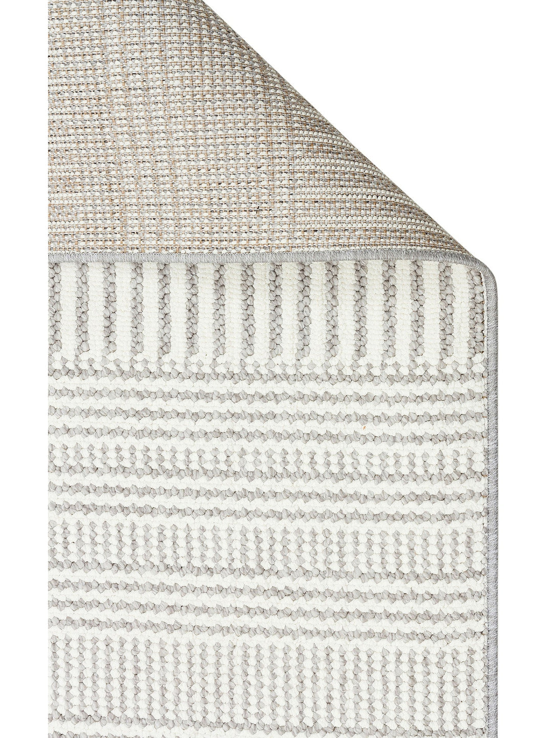 İskandinav Serisi Hasır Dokuma Oturma Odası Koridor Antre Mutfak Modern Halı 01 WHITE GREY - Carpetdocia