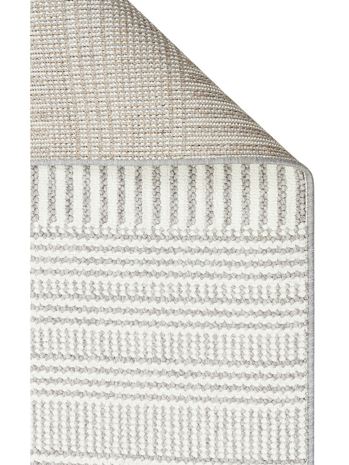 İskandinav Serisi Hasır Dokuma Oturma Odası Koridor Antre Mutfak Modern Halı 01 WHITE GREY - Carpetdocia