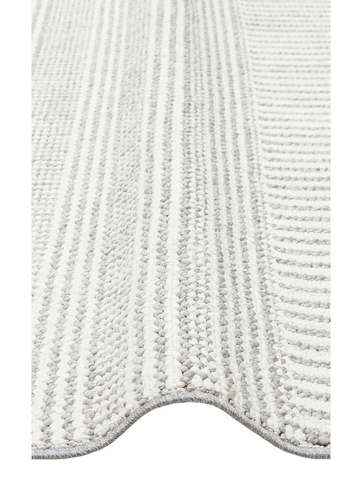 İskandinav Serisi Hasır Dokuma Oturma Odası Koridor Antre Mutfak Modern Halı 01 WHITE GREY - Carpetdocia