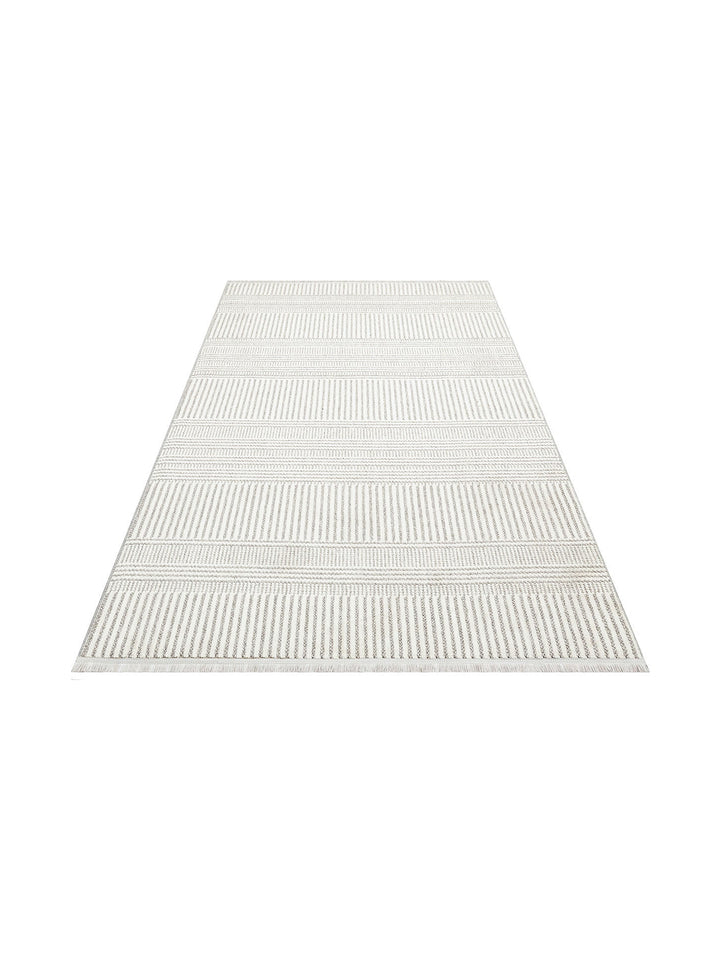 İskandinav Serisi Hasır Dokuma Oturma Odası Koridor Antre Mutfak Modern Halı 01 WHITE GREY - Carpetdocia