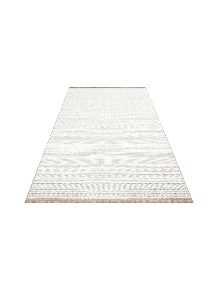 İskandinav Serisi Hasır Dokuma Oturma Odası Koridor Antre Mutfak Modern Halı 02 WHITE GREY - Carpetdocia